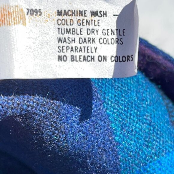 Vintage SIZE 24" WAIST Union-Made Pleated Plaid Unlined Blue/Purple Midi Skirt - Picture 5 of 6